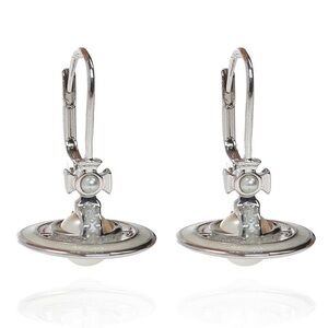 Vivienne Westwood Silver Orb Pearl Drop Earrings with Pearlescent Accents